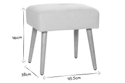 Miliboo Chaise Design-Tabouret bas en tissu effet velours texturé beige et bois clair massif H46 cm GUESTA