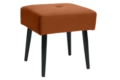 Miliboo Chaise Design-Tabouret bas en velours terre brulée et métal noir H46 cm GUESTA