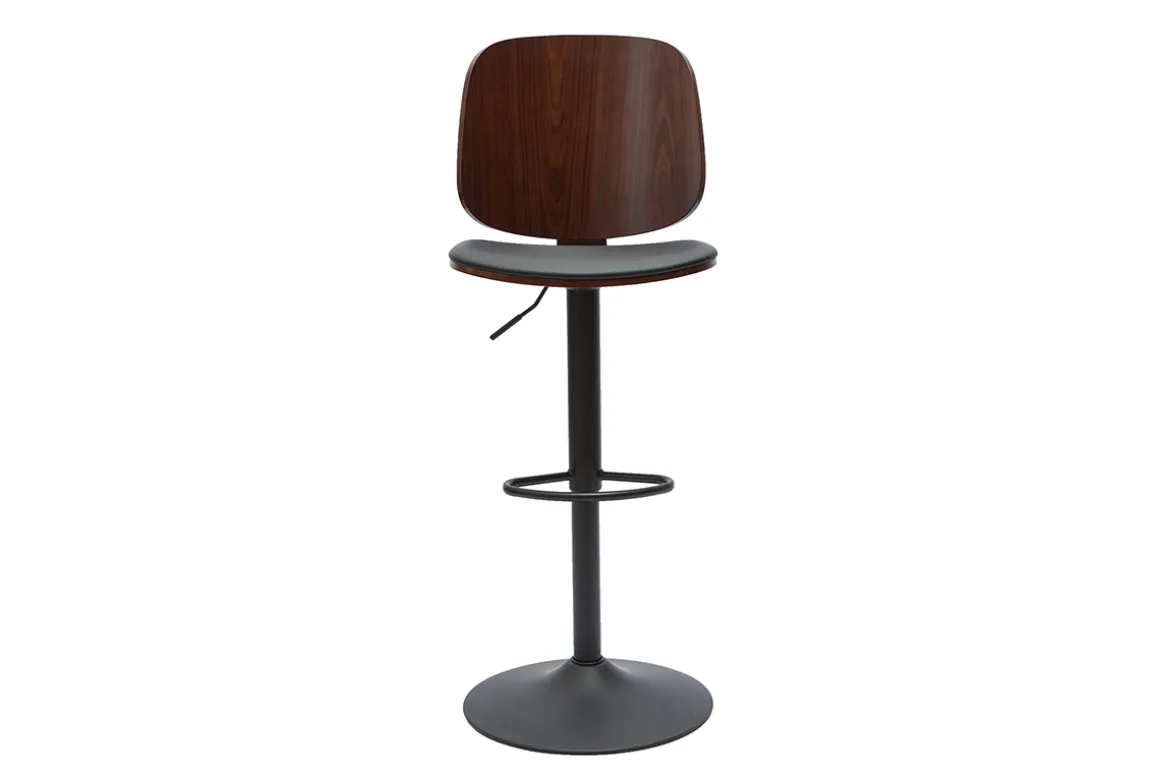 Miliboo Tabouret De Bar-Tabouret de bar ajustable noir et noyer BECK