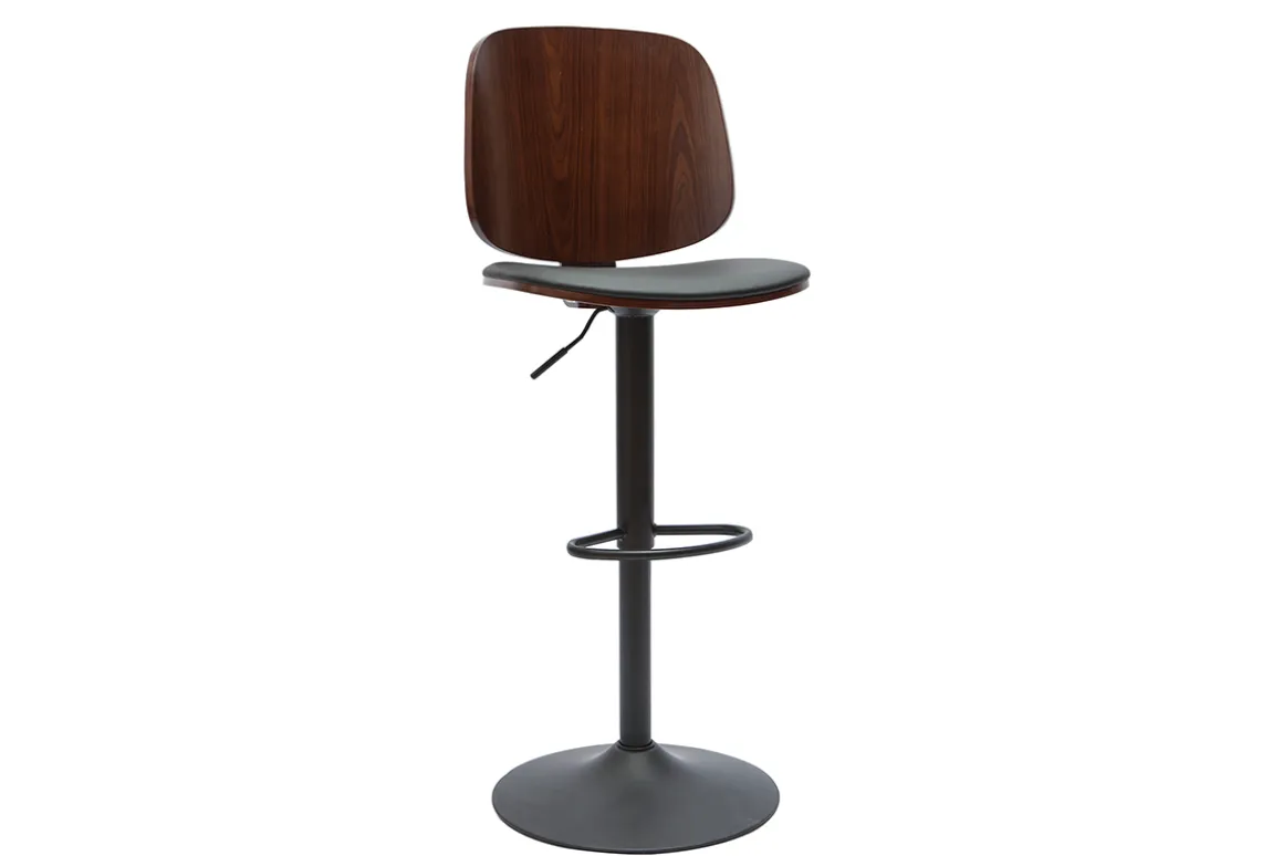 Miliboo Tabouret De Bar-Tabouret de bar ajustable noir et noyer BECK