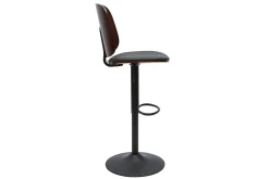 Miliboo Tabouret De Bar-Tabouret de bar ajustable noir et noyer BECK