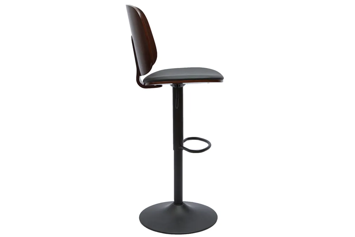 Miliboo Tabouret De Bar-Tabouret de bar ajustable noir et noyer BECK