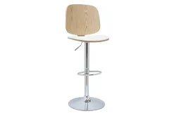 Miliboo Tabouret De Bar-Tabouret de bar ajustable design blanc et bois clair BECK