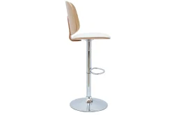 Miliboo Tabouret De Bar-Tabouret de bar ajustable design blanc et bois clair BECK