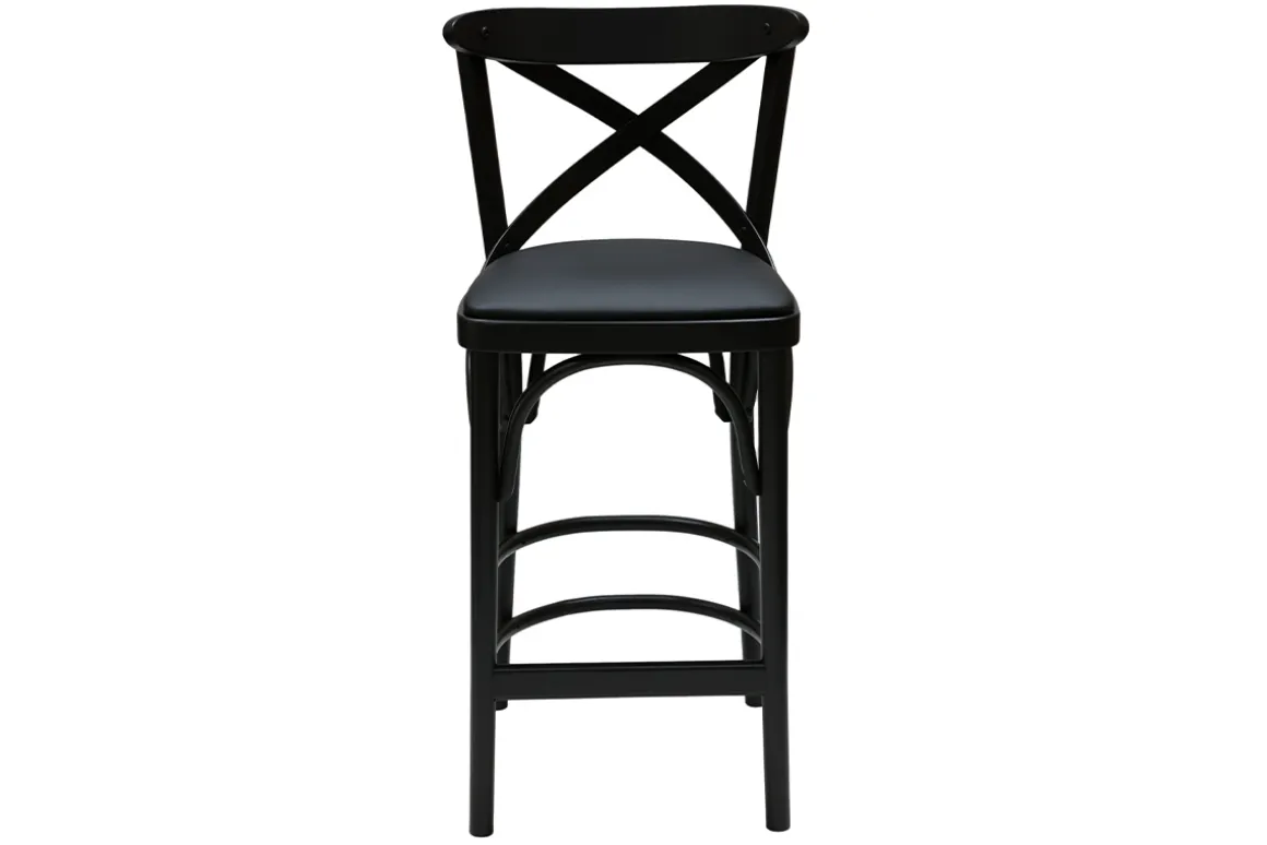 Miliboo Tabouret De Bar-Tabouret de bar bistrot hêtre massif noir H65 cm MARCEL