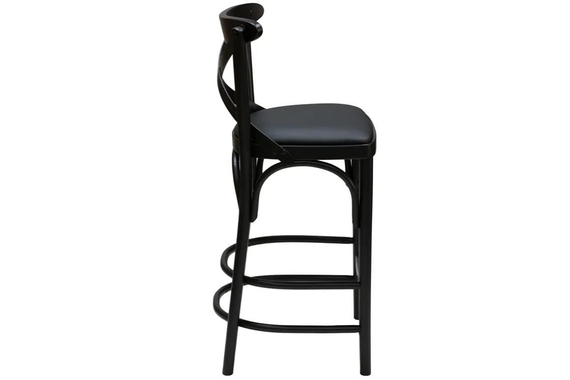 Miliboo Tabouret De Bar-Tabouret de bar bistrot hêtre massif noir H65 cm MARCEL