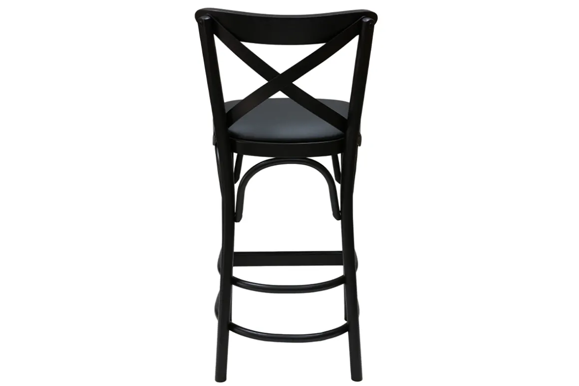 Miliboo Tabouret De Bar-Tabouret de bar bistrot hêtre massif noir H65 cm MARCEL