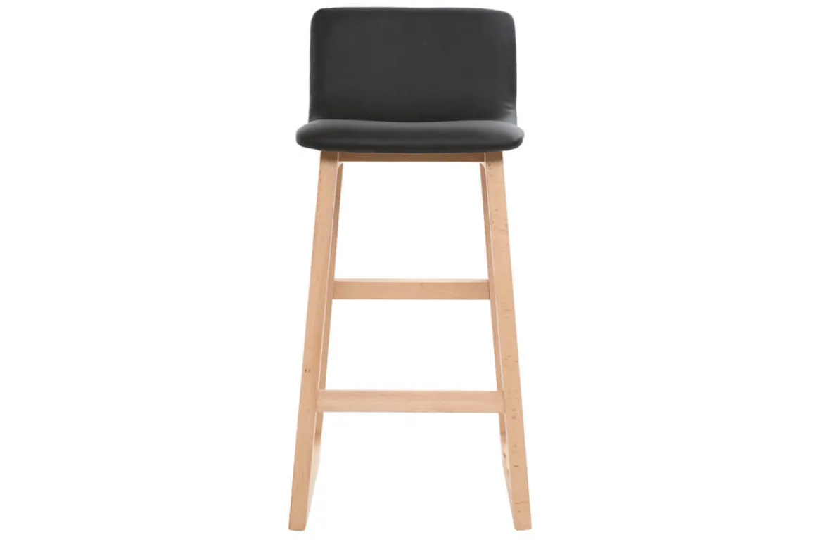 Miliboo Tabouret De Bar-Tabouret de bar bois clair et PU noir 65cm lot de 2 OSAKA