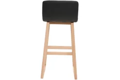 Miliboo Tabouret De Bar-Tabouret de bar bois clair et PU noir 65cm lot de 2 OSAKA