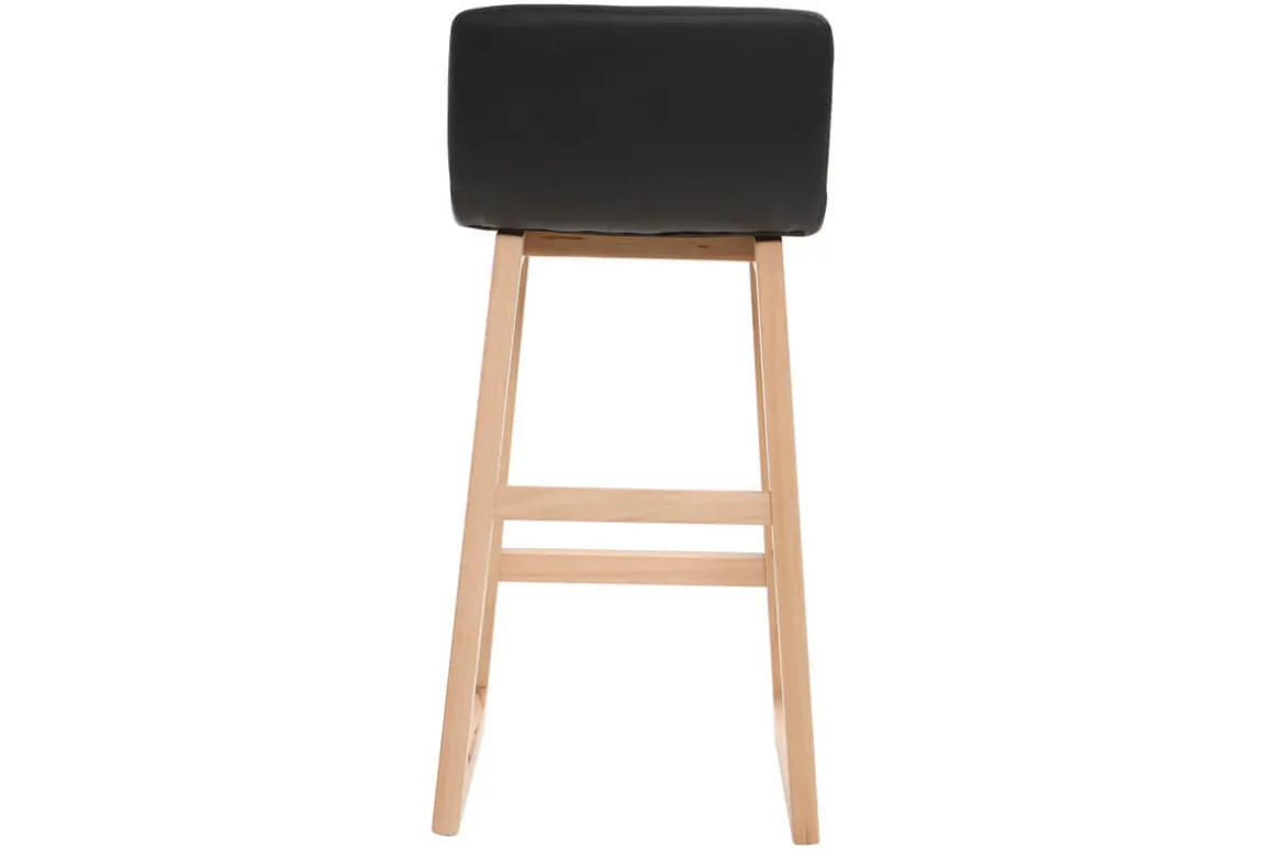 Miliboo Tabouret De Bar-Tabouret de bar bois clair et PU noir 65cm lot de 2 OSAKA