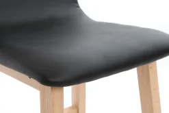 Miliboo Tabouret De Bar-Tabouret de bar bois clair et PU noir 65cm lot de 2 OSAKA