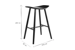 Miliboo Tabouret De Bar-Tabouret de bar bois noir H65 cm DEMORY