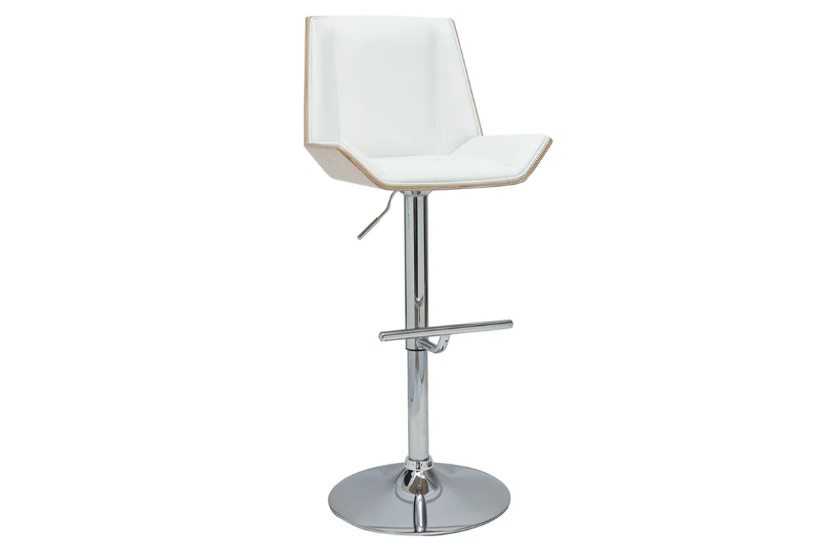Miliboo Tabouret De Bar-Tabouret de bar design blanc et bois clair MELKIOR