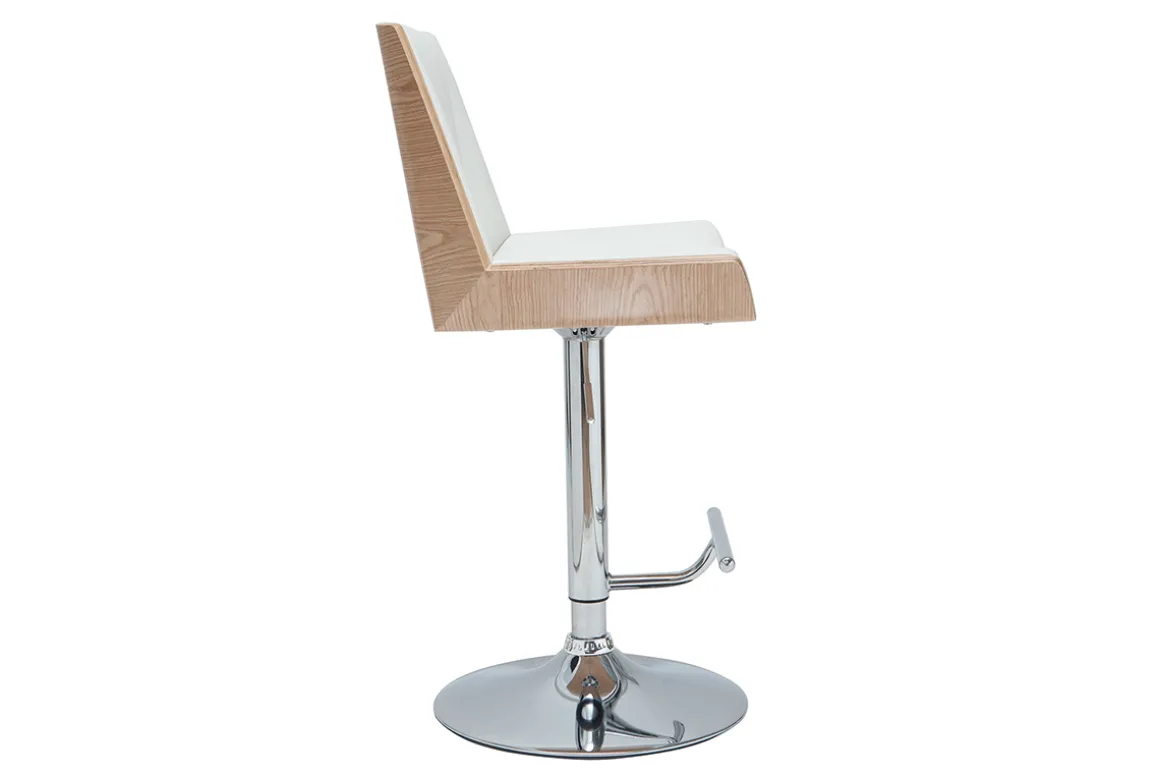 Miliboo Tabouret De Bar-Tabouret de bar design blanc et bois clair MELKIOR