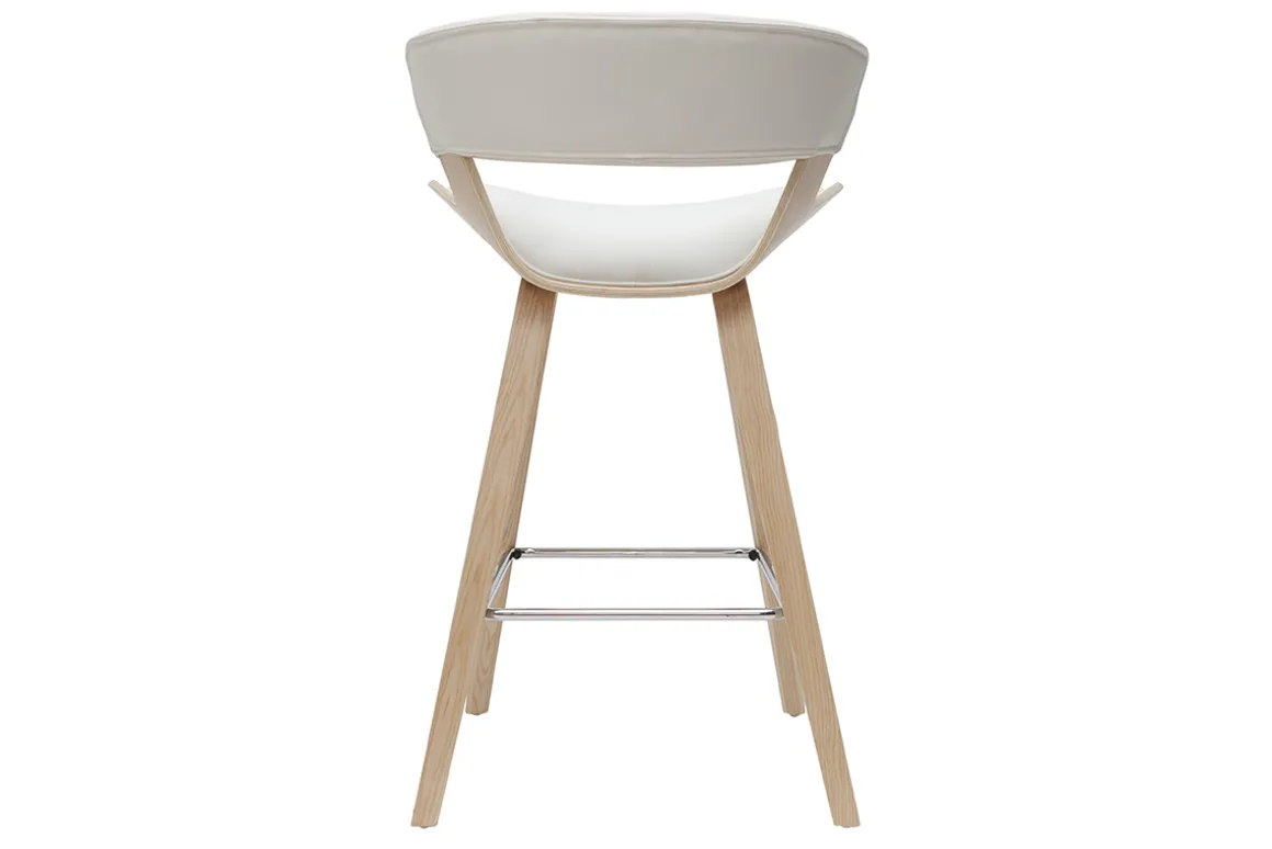 Miliboo Tabouret De Bar-Tabouret de bar design blanc et bois clair H65 cm SYRAH