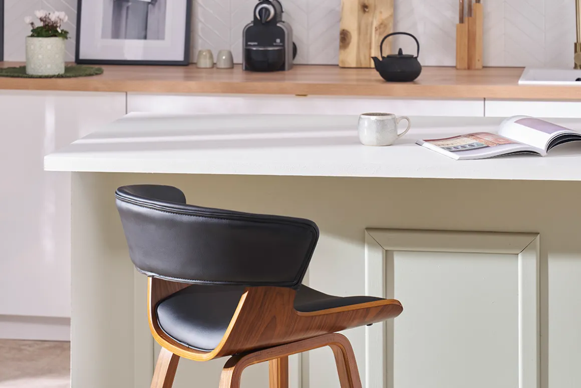 Miliboo Tabouret De Bar-Tabouret de bar design blanc et bois clair H65 cm SYRAH