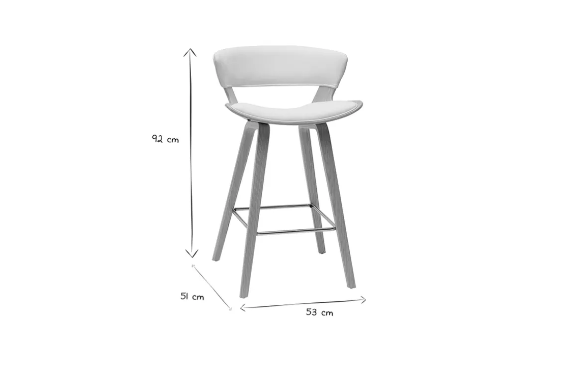 Miliboo Tabouret De Bar-Tabouret de bar design blanc et bois clair H65 cm SYRAH