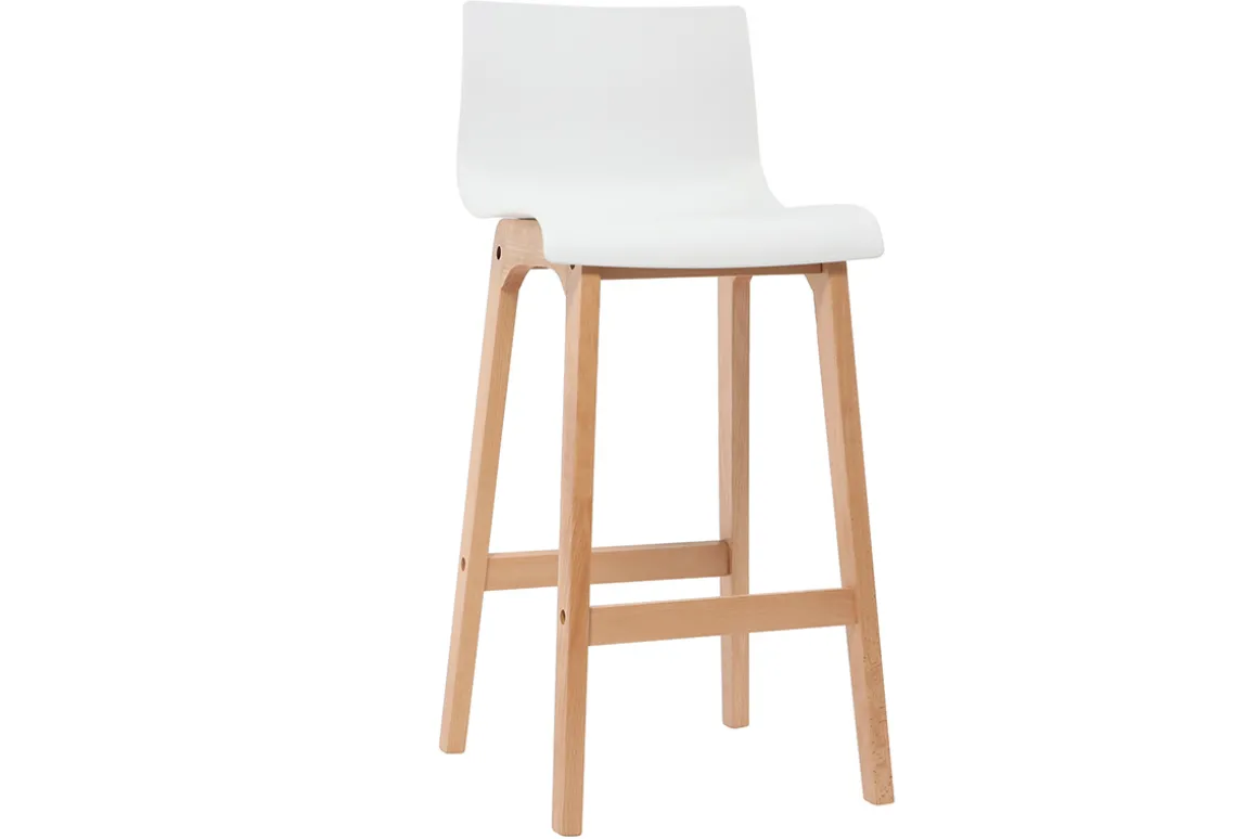 Miliboo Tabouret De Bar-Tabouret de bar design bois et blanc 75 cm (lot de 2) NEW SURF