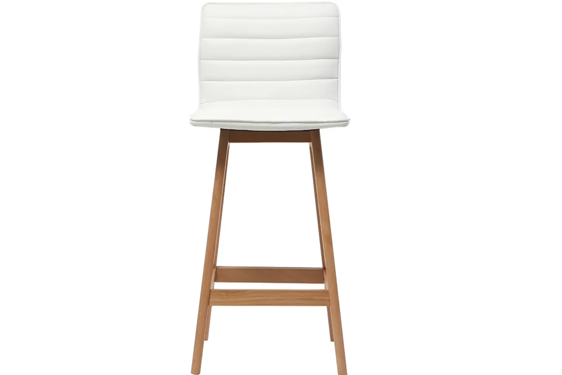 Miliboo Tabouret De Bar-Tabouret de bar design bois et blanc 65 cm (lot de 2) EMMA