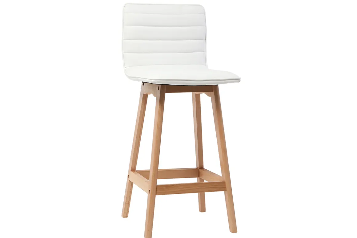 Miliboo Tabouret De Bar-Tabouret de bar design bois et blanc 65 cm (lot de 2) EMMA