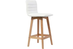 Miliboo Tabouret De Bar-Tabouret de bar design bois et blanc 65 cm (lot de 2) EMMA
