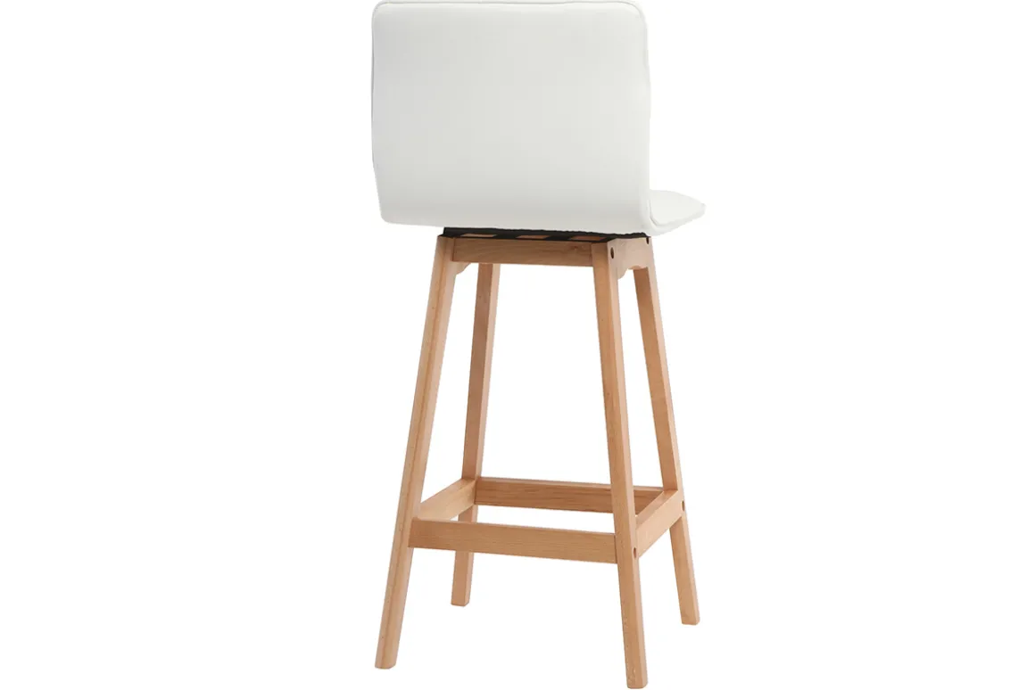 Miliboo Tabouret De Bar-Tabouret de bar design bois et blanc 65 cm (lot de 2) EMMA