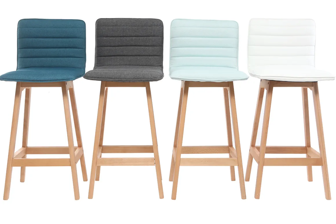 Miliboo Tabouret De Bar-Tabouret de bar design bois et blanc 65 cm (lot de 2) EMMA