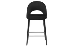 Miliboo Tabouret De Bar-Tabouret de bar design en velours noir et métal H69 cm BELLEROSE