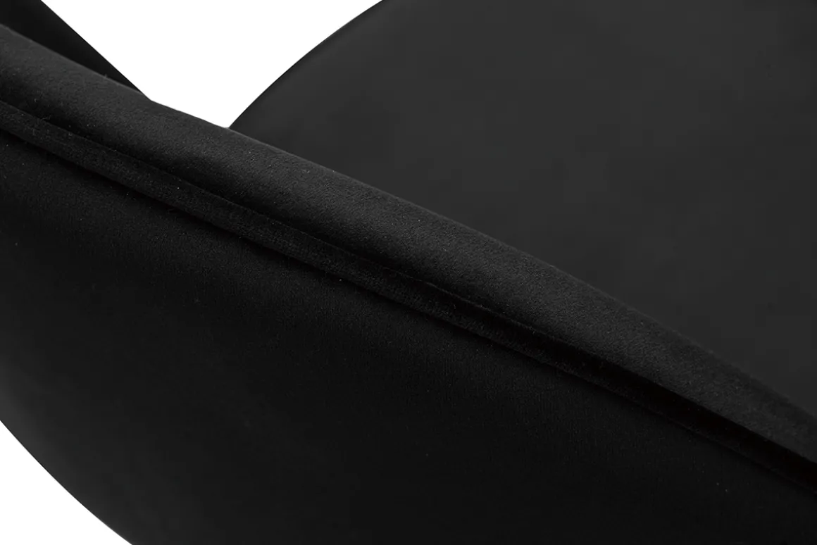 Miliboo Tabouret De Bar-Tabouret de bar design en velours noir et métal H69 cm BELLEROSE