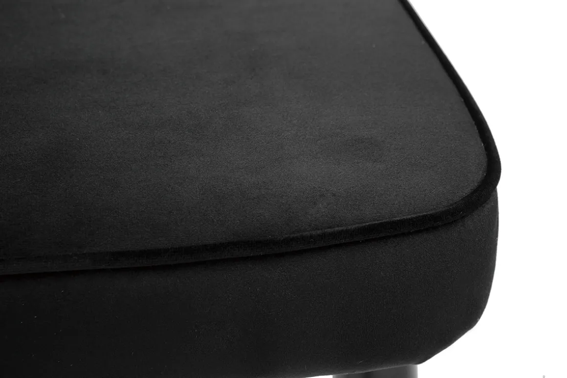 Miliboo Tabouret De Bar-Tabouret de bar design en velours noir et métal H69 cm BELLEROSE