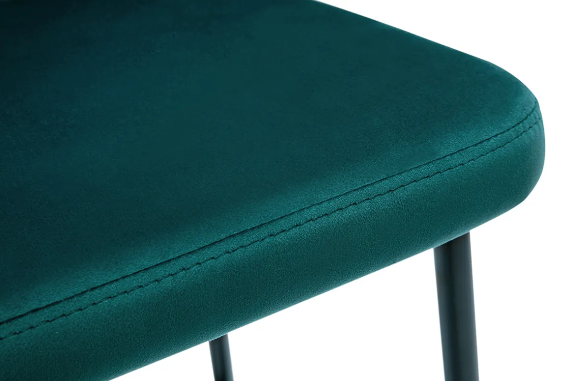 Miliboo Tabouret De Bar-Tabouret de bar design en tissu velours gaufré bleu canard H78 cm DALLY