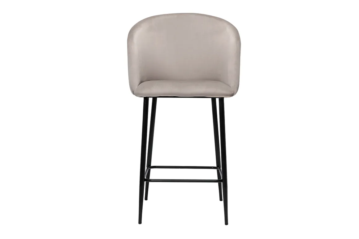 Miliboo Tabouret De Bar-Tabouret de bar design en velours taupe H68 cm VANITY