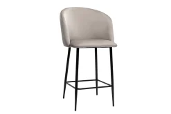 Miliboo Tabouret De Bar-Tabouret de bar design en velours taupe H68 cm VANITY