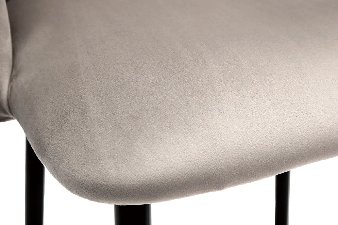 Miliboo Tabouret De Bar-Tabouret de bar design en velours taupe H68 cm VANITY