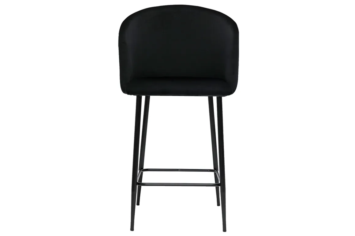 Miliboo Tabouret De Bar-Tabouret de bar design en velours noir H68 cm VANITY
