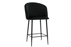 Miliboo Tabouret De Bar-Tabouret de bar design en velours noir H68 cm VANITY