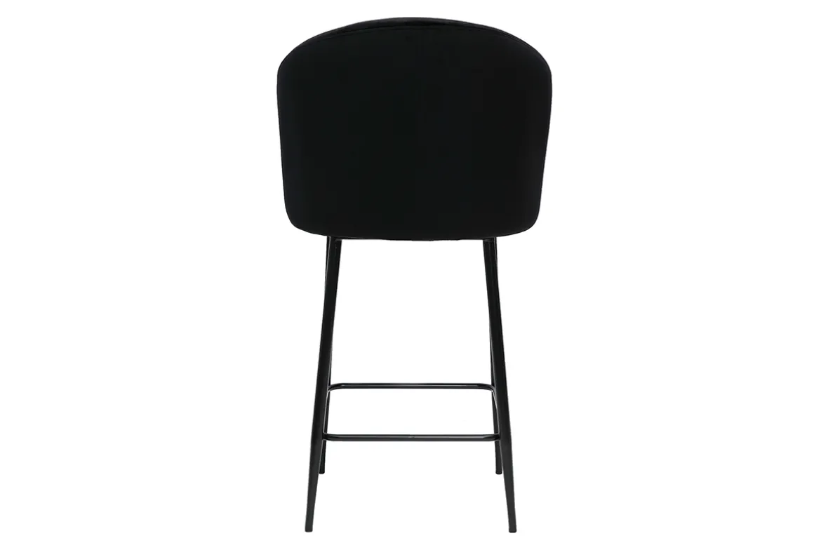 Miliboo Tabouret De Bar-Tabouret de bar design en velours noir H68 cm VANITY