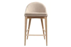 Miliboo Tabouret De Bar-Tabouret de bar design en tissu beige et bois clair 65 cm DALIA