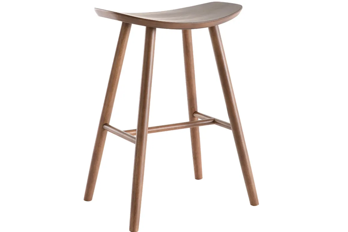 Miliboo Tabouret De Bar-Tabouret de bar design noyer H65 cm DEMORY