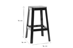 Miliboo Tabouret De Bar-Tabouret de bar design noir et bois H75 cm NICK