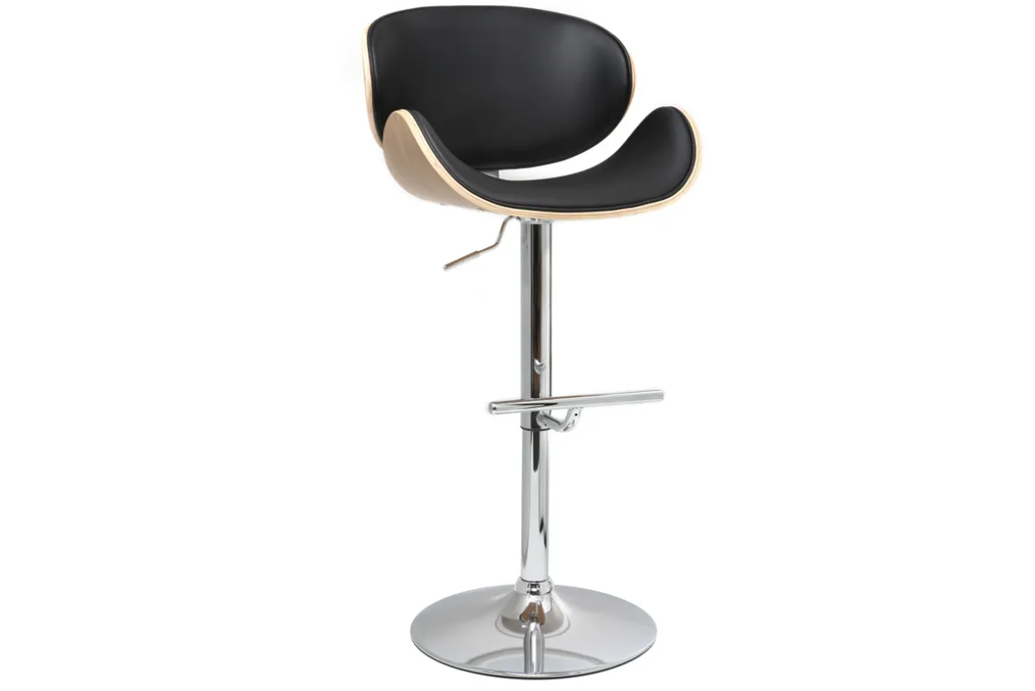 Miliboo Tabouret De Bar-Tabouret de bar design noir et bois clair WALNUT