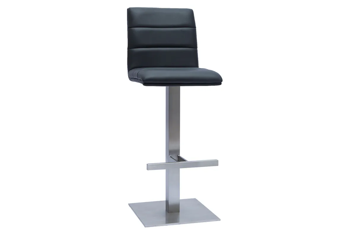 Miliboo Tabouret De Bar-Tabouret de bar design noir et inox brossé NENY