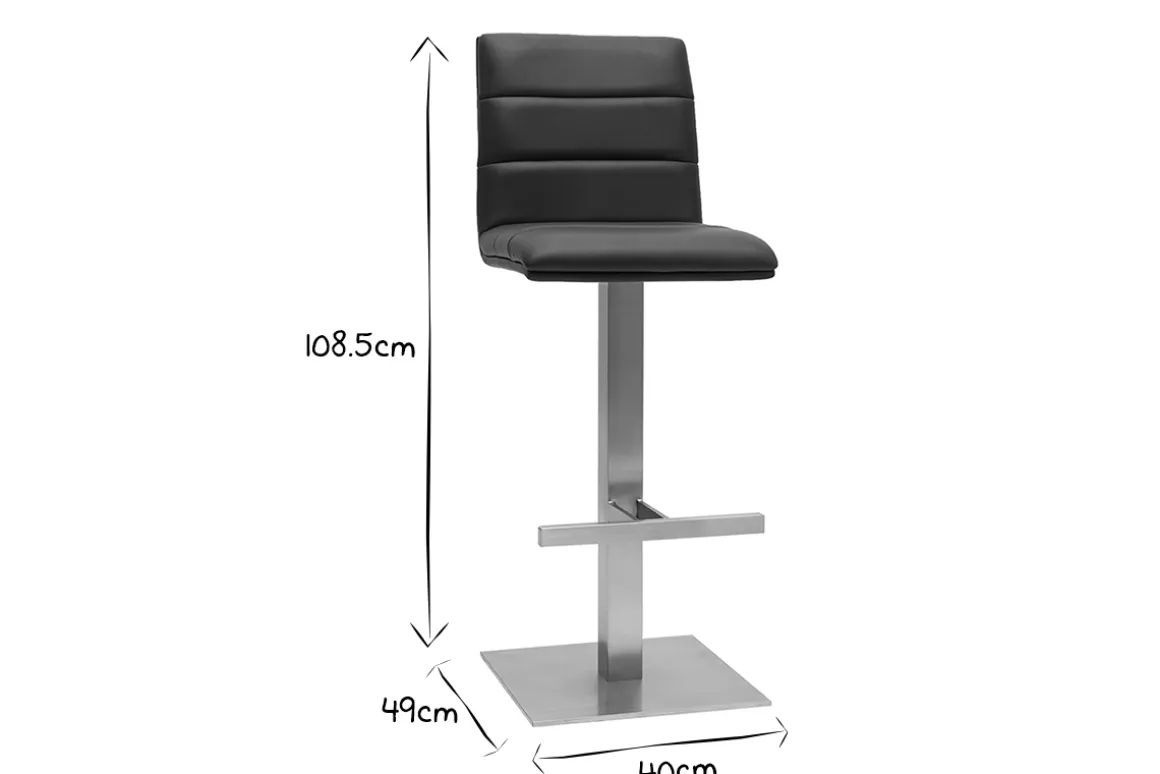 Miliboo Tabouret De Bar-Tabouret de bar design noir et inox brossé NENY