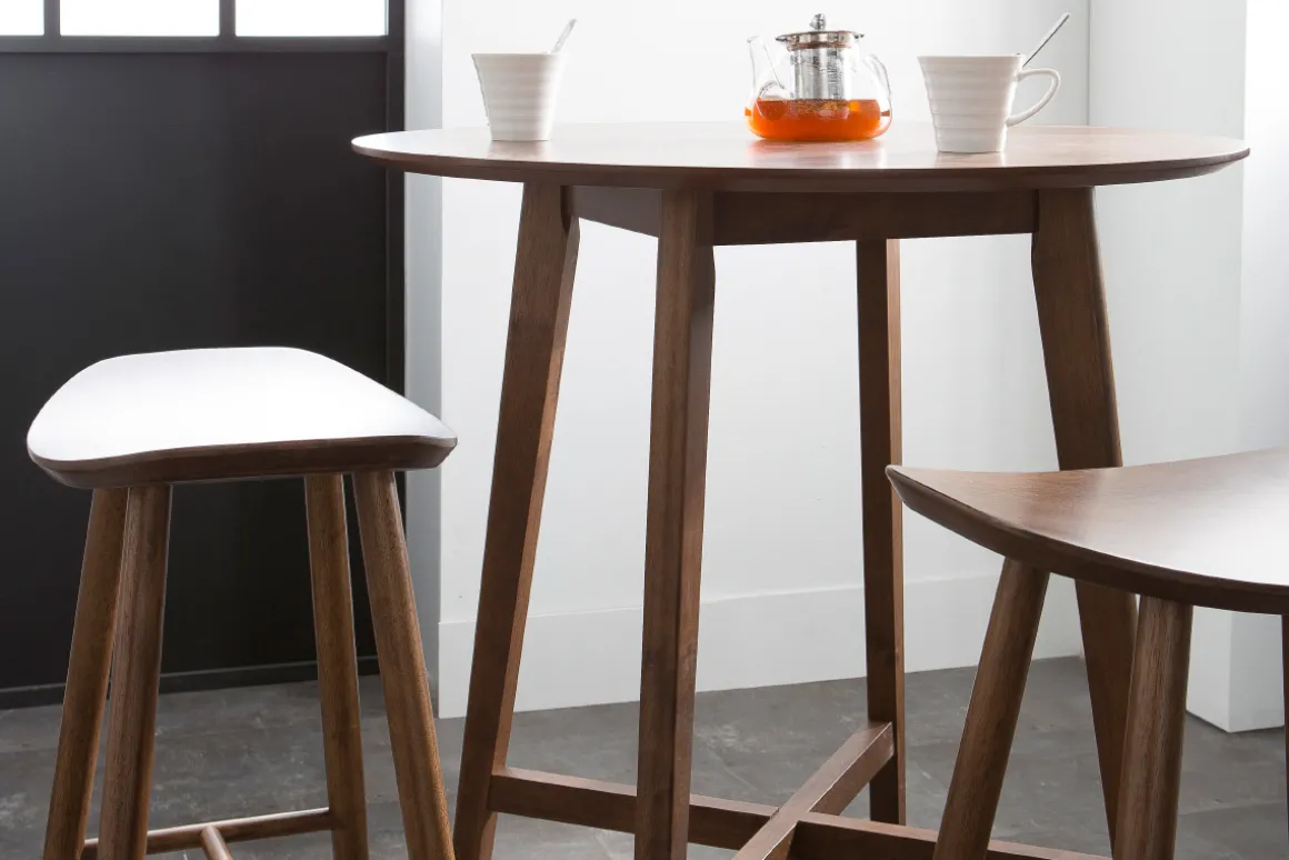 Miliboo Tabouret De Bar-Tabouret de bar design noyer H72 cm DEMORY
