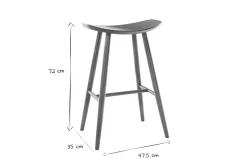 Miliboo Tabouret De Bar-Tabouret de bar design noyer H72 cm DEMORY