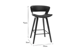 Miliboo Tabouret De Bar-Tabouret de bar design noir et bois foncé H65 cm SYRAH