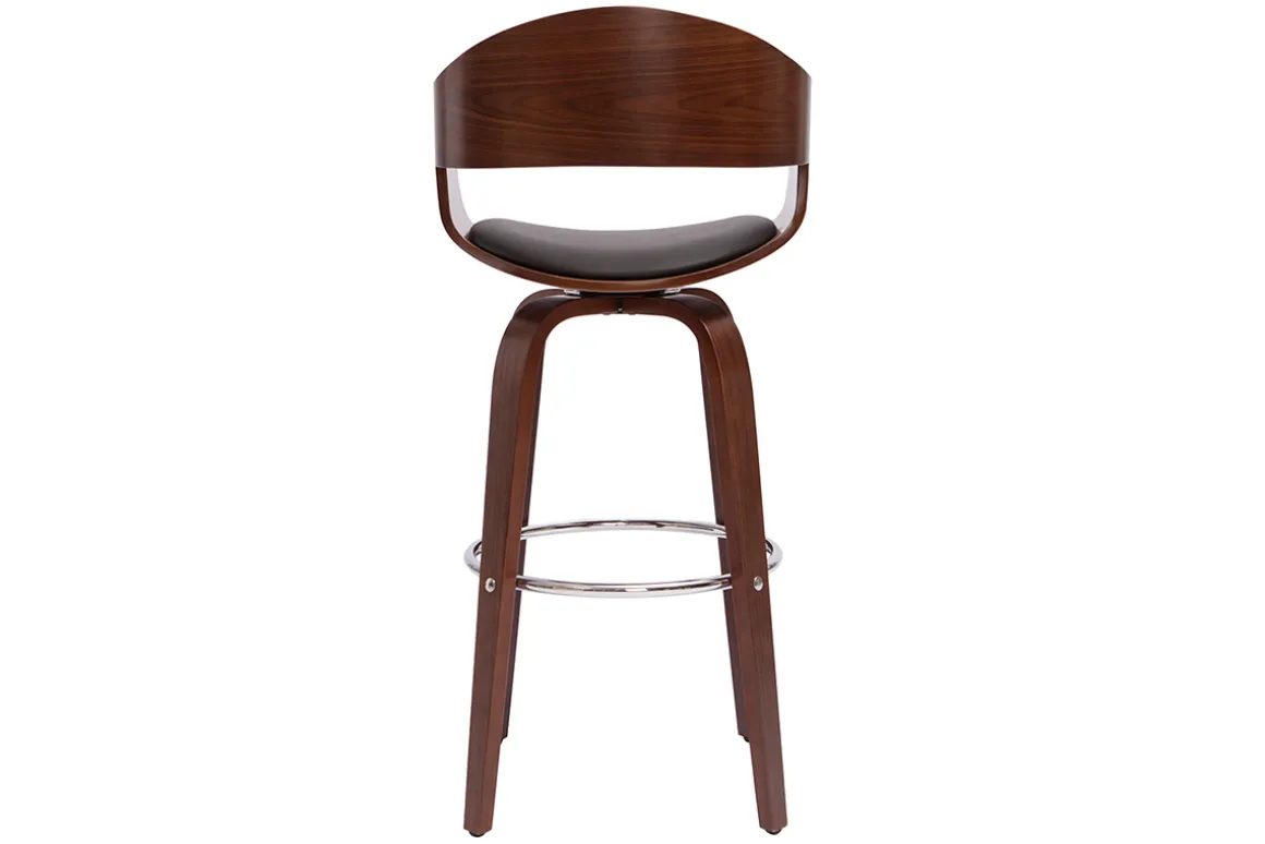 Miliboo Tabouret De Bar-Tabouret de bar design noir et bois foncé noyer H65 cm pivotant 360° GAO