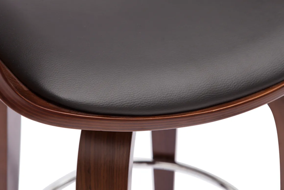 Miliboo Tabouret De Bar-Tabouret de bar design noir et bois foncé noyer H65 cm pivotant 360° GAO