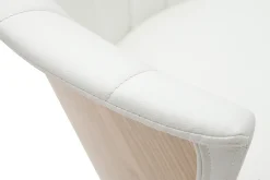 Miliboo Tabouret De Bar-Tabouret de bar design pivotant blanc et bois clair H65cm ALBIN