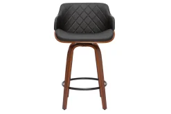 Miliboo Tabouret De Bar-Tabouret de bar design pivotant 360° noir et bois foncé H65 cm LUCIEN